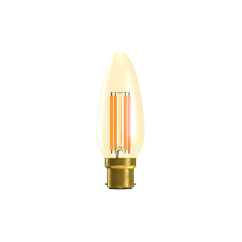 A26) LED Vintage Candle Dimmable Amber BC 4W