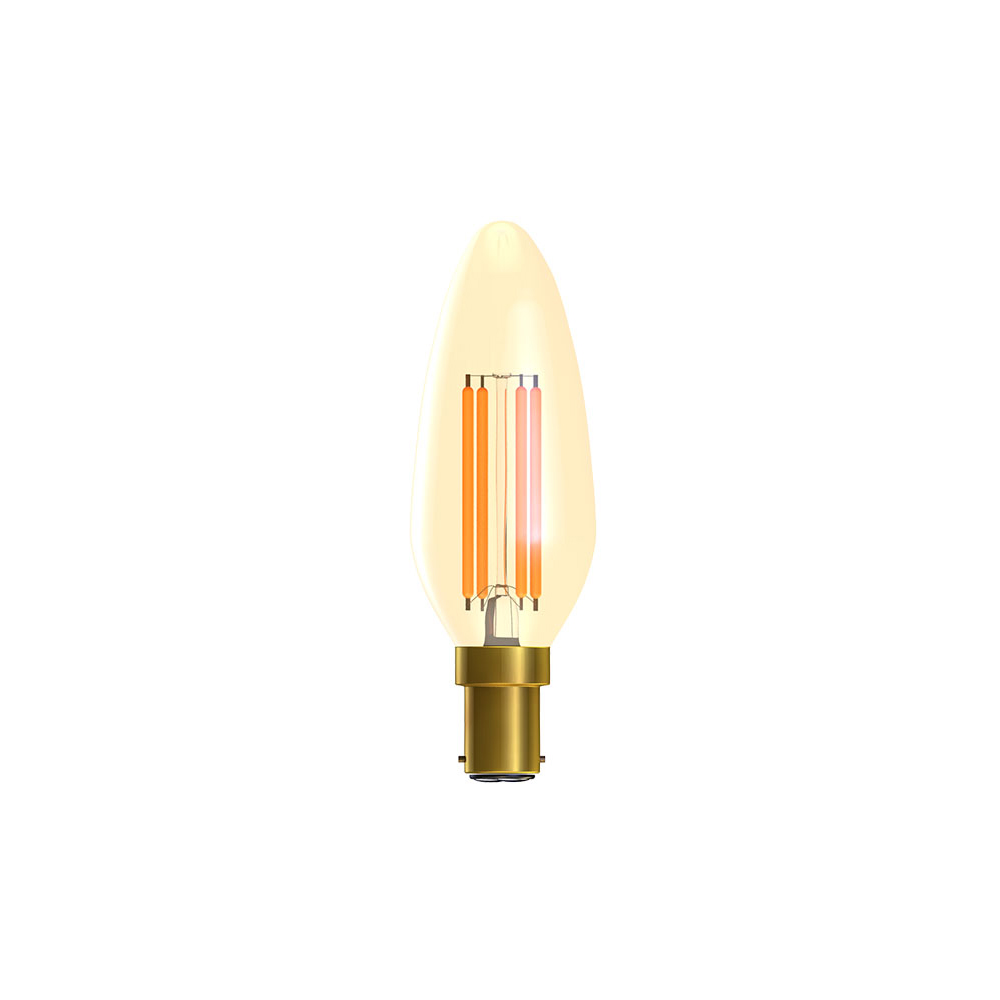 A26) LED Vintage Candle Dimmable Amber SBC 4W