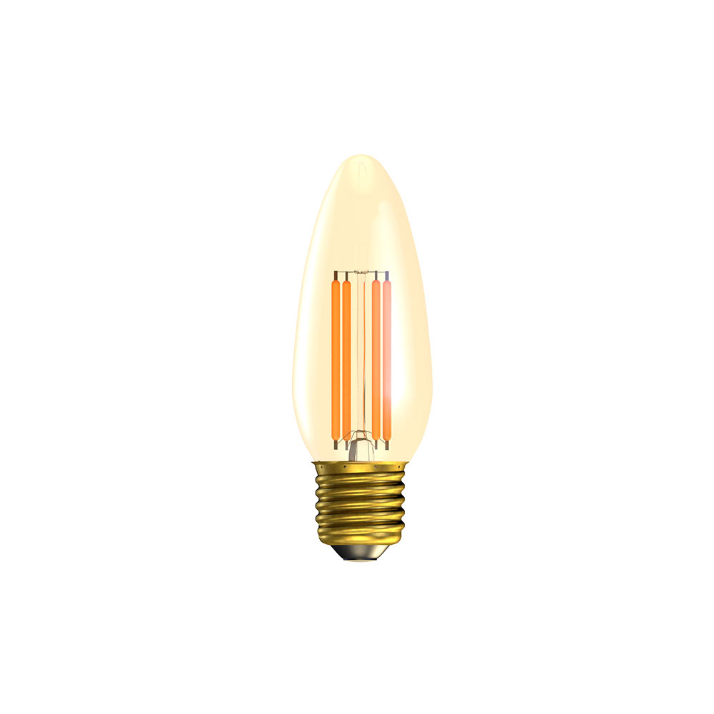 A26) LED Vintage Candle Dimmable Amber ES 4W