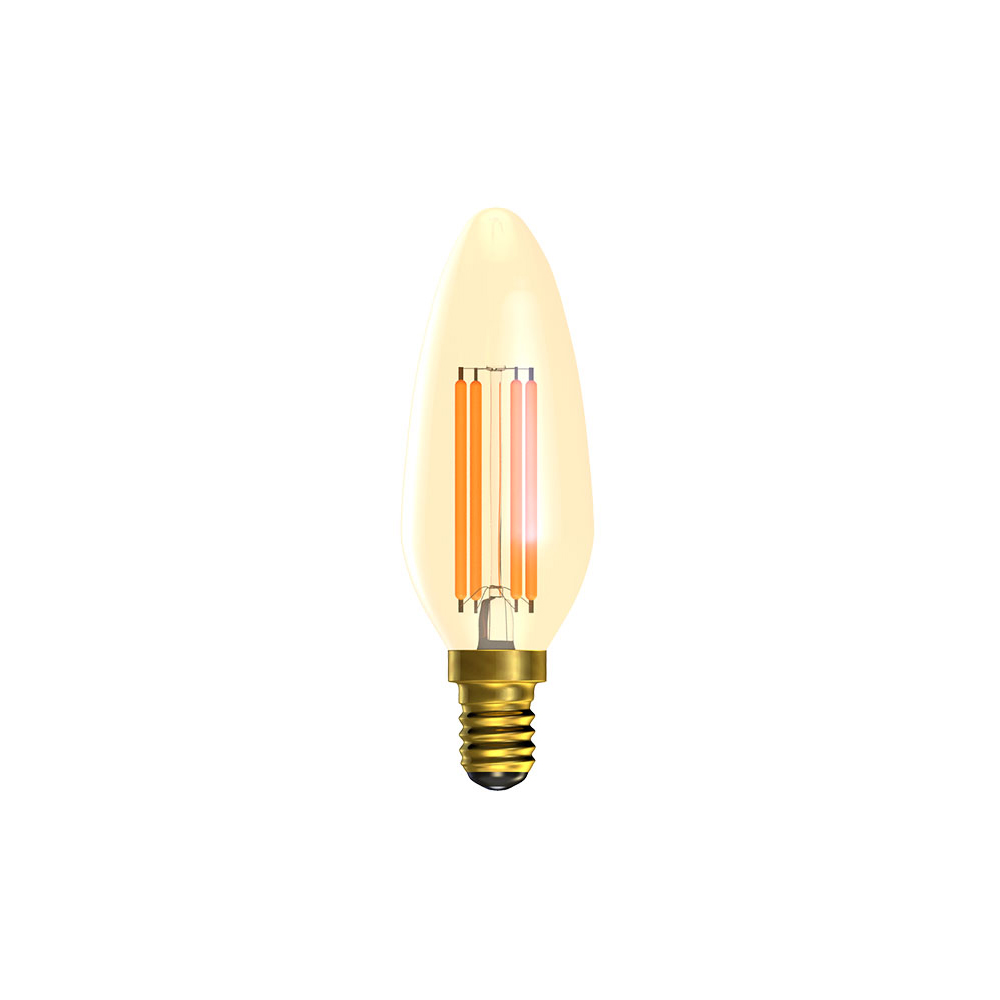 A26) LED Vintage Candle Dimmable Amber SES 4W