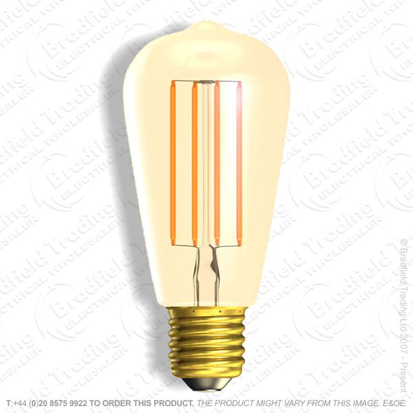 A24) LED Vintage ST64 Dimmable Amber ES 4W BE