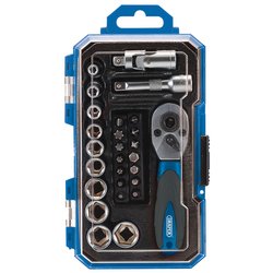 Socket Bit Set Ratchet 1/4  27pc DRAPER