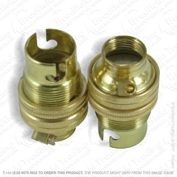 B02) Lamp Holder BC 10mm entry brass LIL