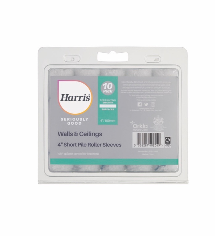 Mini Roller Sleeve 4  Short Pile x10 HARRIS