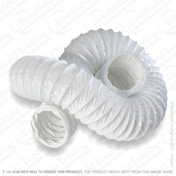 Flexi Ducting 4  100mm 4M PVC White 72-VK-43