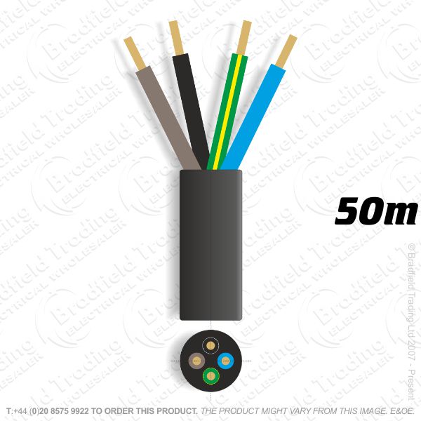 3184Y Round 1mm 4 core Black 50M Flex Cable