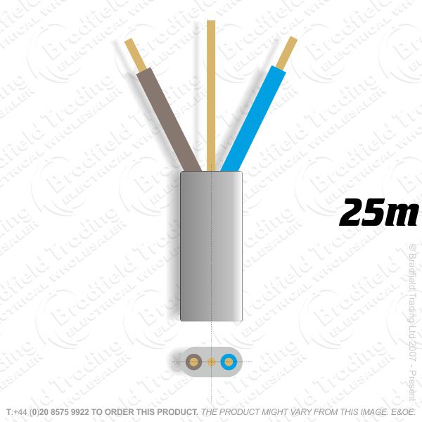 H10) 6242Y Flat 10mm T E Grey 25M Cable