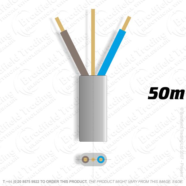 H10) 6242Y Flat 10mm T E grey 50M Cable