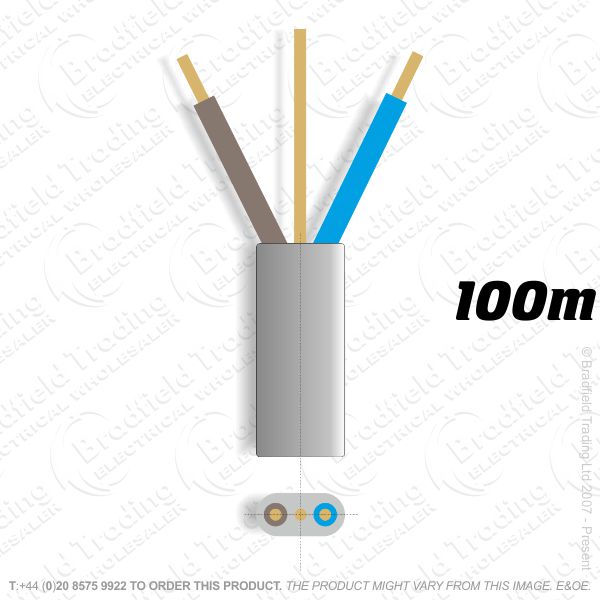 H10) 6242Y Flat 10mm T E grey 100M Cable