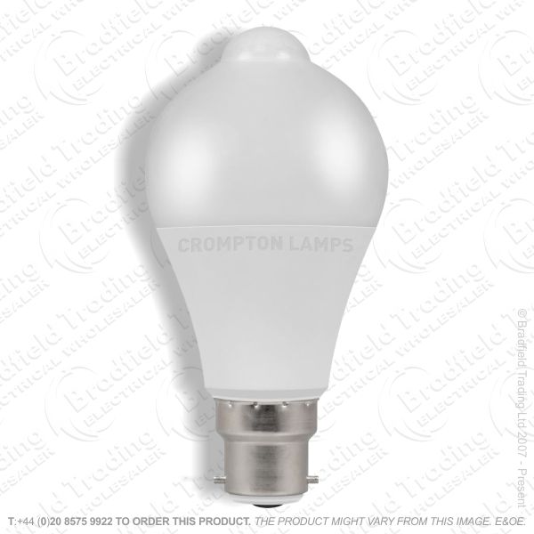 A23) 10W LED GLS BC 3k PIR Sensor CROMPTON