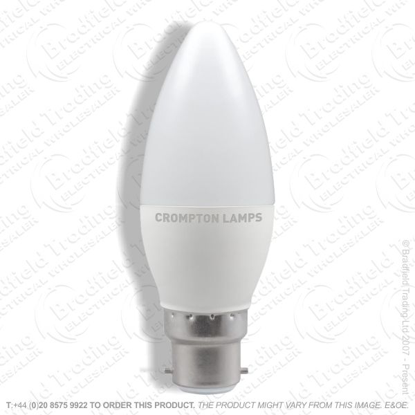 A29) 5.5W LED Candle BC 27k 240V CROMPTON