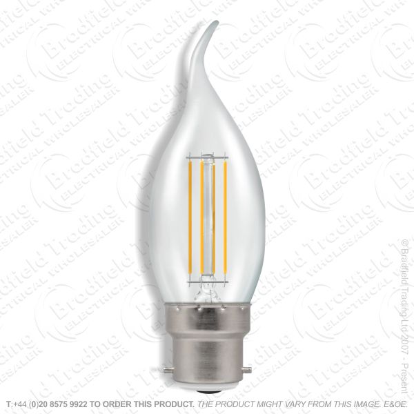 A28) 5W Bent Tip Fila Clear Candle BC Dim CRO