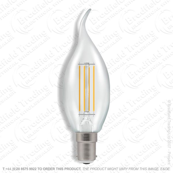 A28) 5W Bent Tip Fila Clear Candle SBC Dim CR