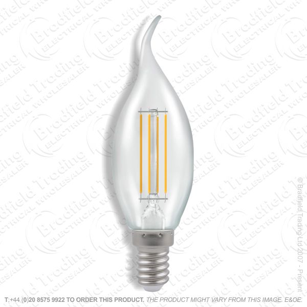 A28) 5W Bent Tip Fila Clear Candle SES Dim CR