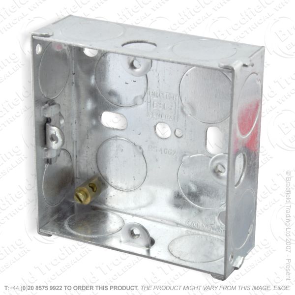 H22) Metal Box 1G 16mm Flush Galvanized