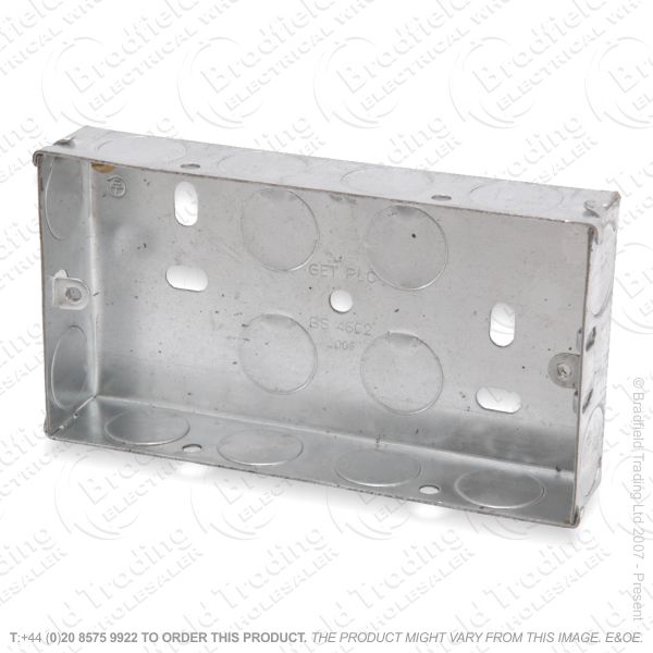 H22) Metal Box 2G 25mm Flush Galvanized