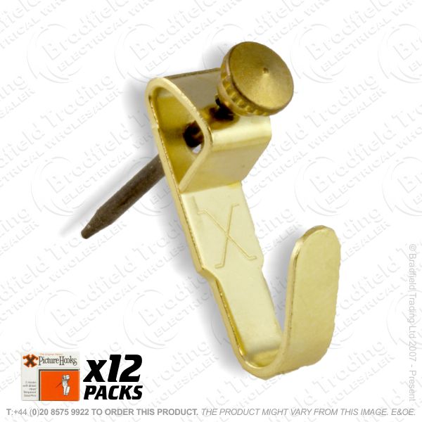 G11) Picture Hooks Brass No1 Small (12) Box