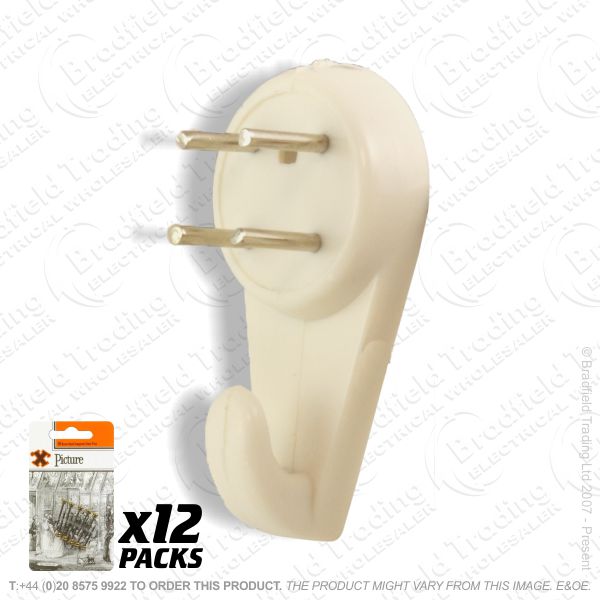 G11) Picture Hooks Hard Wall Medium (12) BP