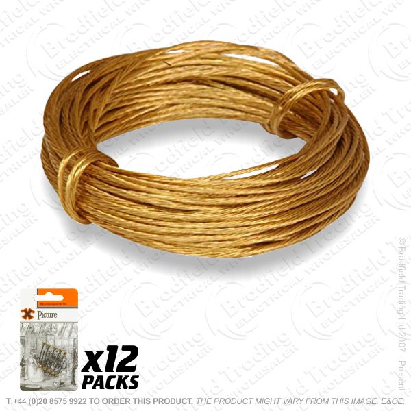 Picture Wire Brass No2 3M (12) BP