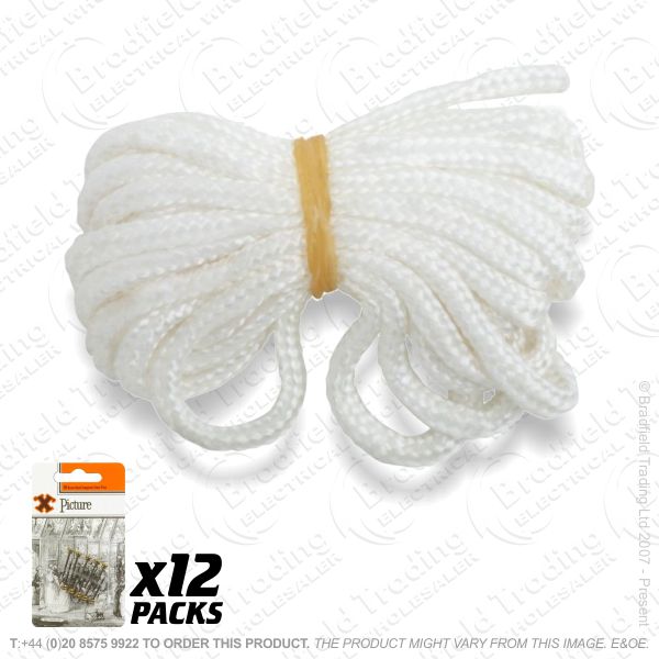 G09) Picture Cord White Nylon 3M (12) BP