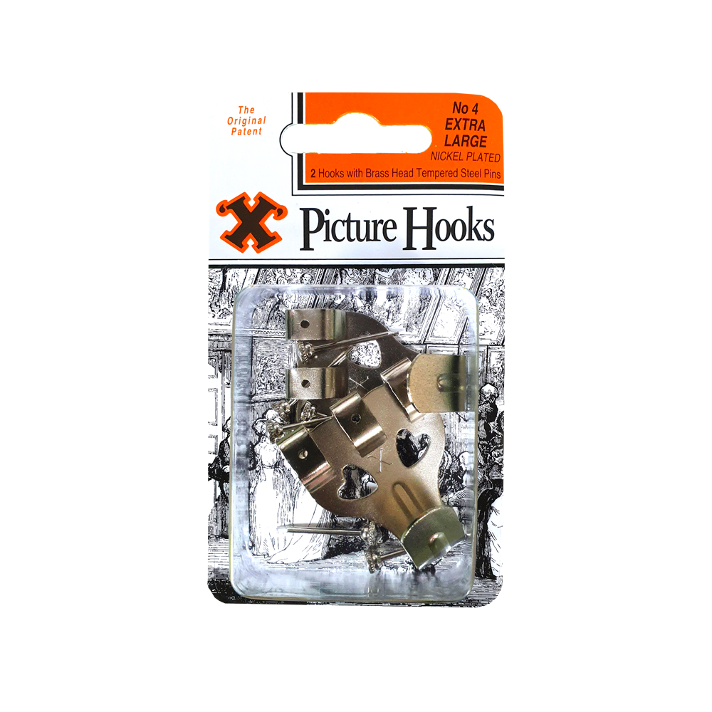 Picture Hooks Silver No4 XL 2pc (6) BP