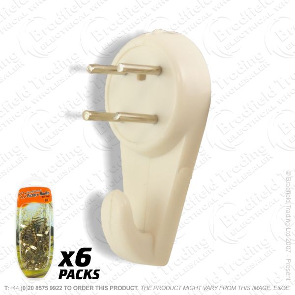 G11) Hardwall Picture Hooks Medium pk30 (6)