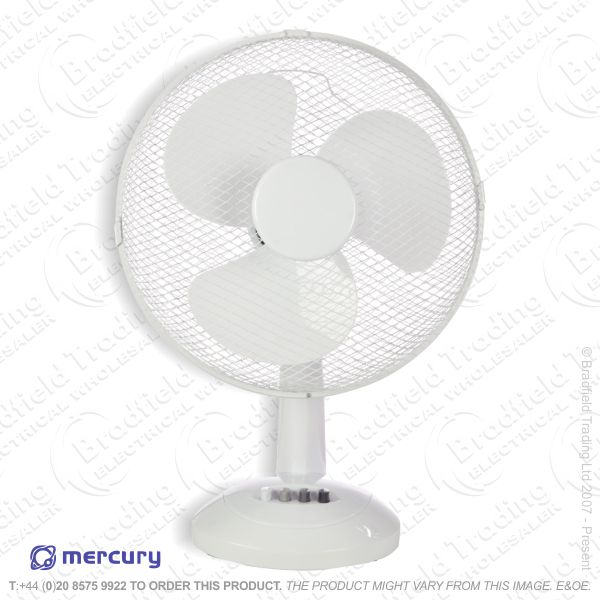 D06) Fan Desk 12  White 3 speed STATUS