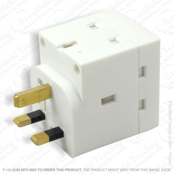 F03) Socket Adaptor 13A 2way Non-fused B01