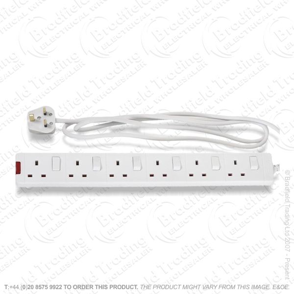 Mains Ext Lead 6G 13A 2M Switched S6W2MINDSS1
