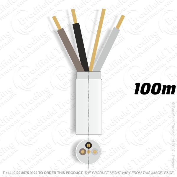 H07) Fire White 1.5mm 3 core   earth100M