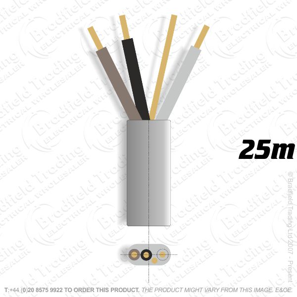 H10) 6243Y Flat 1.5mm 3c   earth Grey 25M Cab