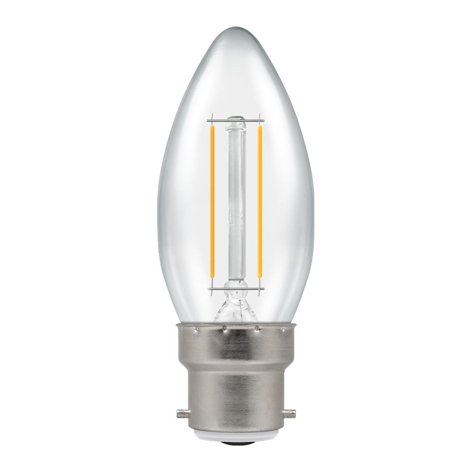 2.5W 250lm Fila Clear Candle BC 4k Dim CRO