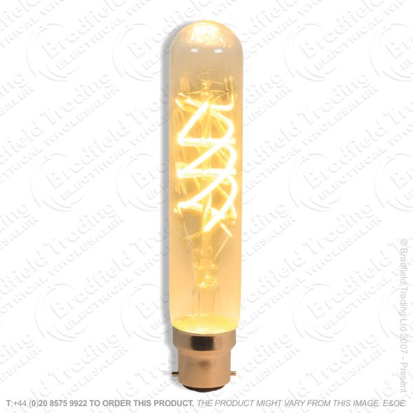 A25) LED Tubular Spiral Amber BC 5W T30