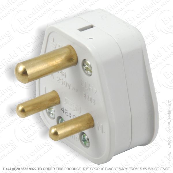 F02) Plug Round 3pin 15A Nofuse white PT15W