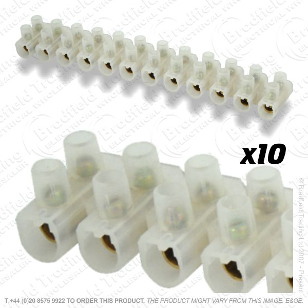 F15) Connector Strips Plastic 15A T15 (pk10)