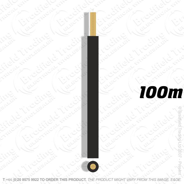 H04) Single Strand Black 1.5mm 100M 6491X