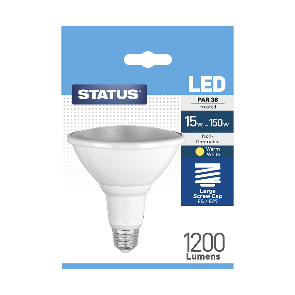 LED PAR38 15W ES 3k Non-dim STATUS