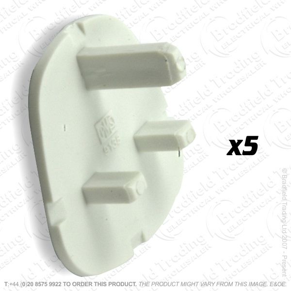 Plug UK Safety Cover White Pk5 SWS5 STATUS