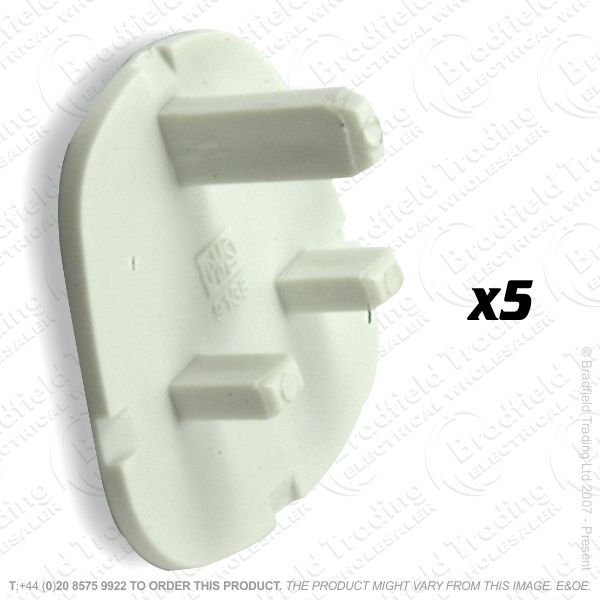 F02) Plug UK Safety Cover white Pk5