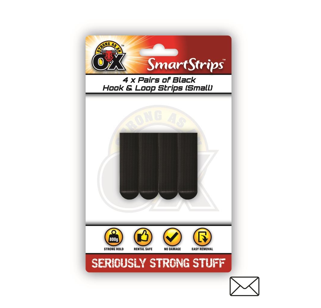Hook   Loop Strips Black Smal 4pc SAAO RAPIDE