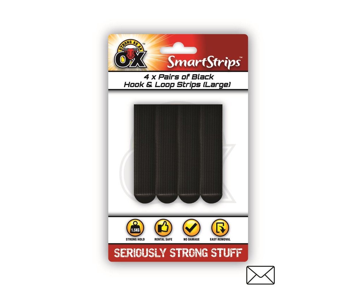 Hook   Loop Strips Black Larg 4pc SAAO RAPIDE