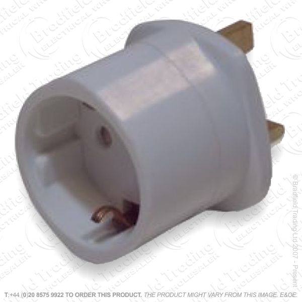 F11) Tourist Schuko Euro Adaptor to UK 3pin