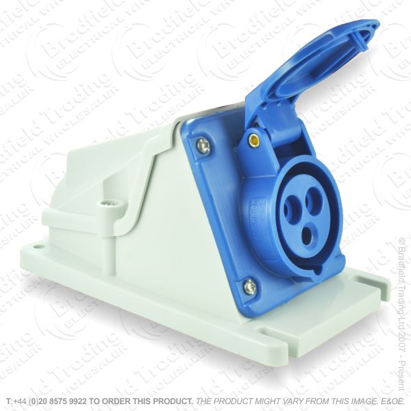 F06) Splash Proof Wall Socket 16A 240V blue