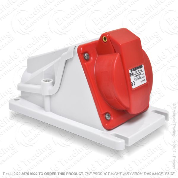 F06) Wall Socket Angled 16A 415V RED