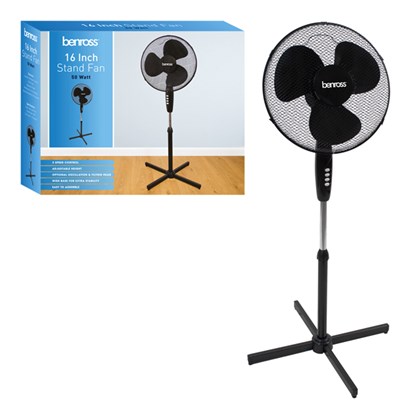 Fan Pedestal 16   Black STATUS