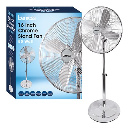 D06) Fans Pedestal 16  Chrome BENROSS