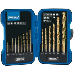 15pc 1.5-10mm HSS Titan Drill Bit Set DRAPER