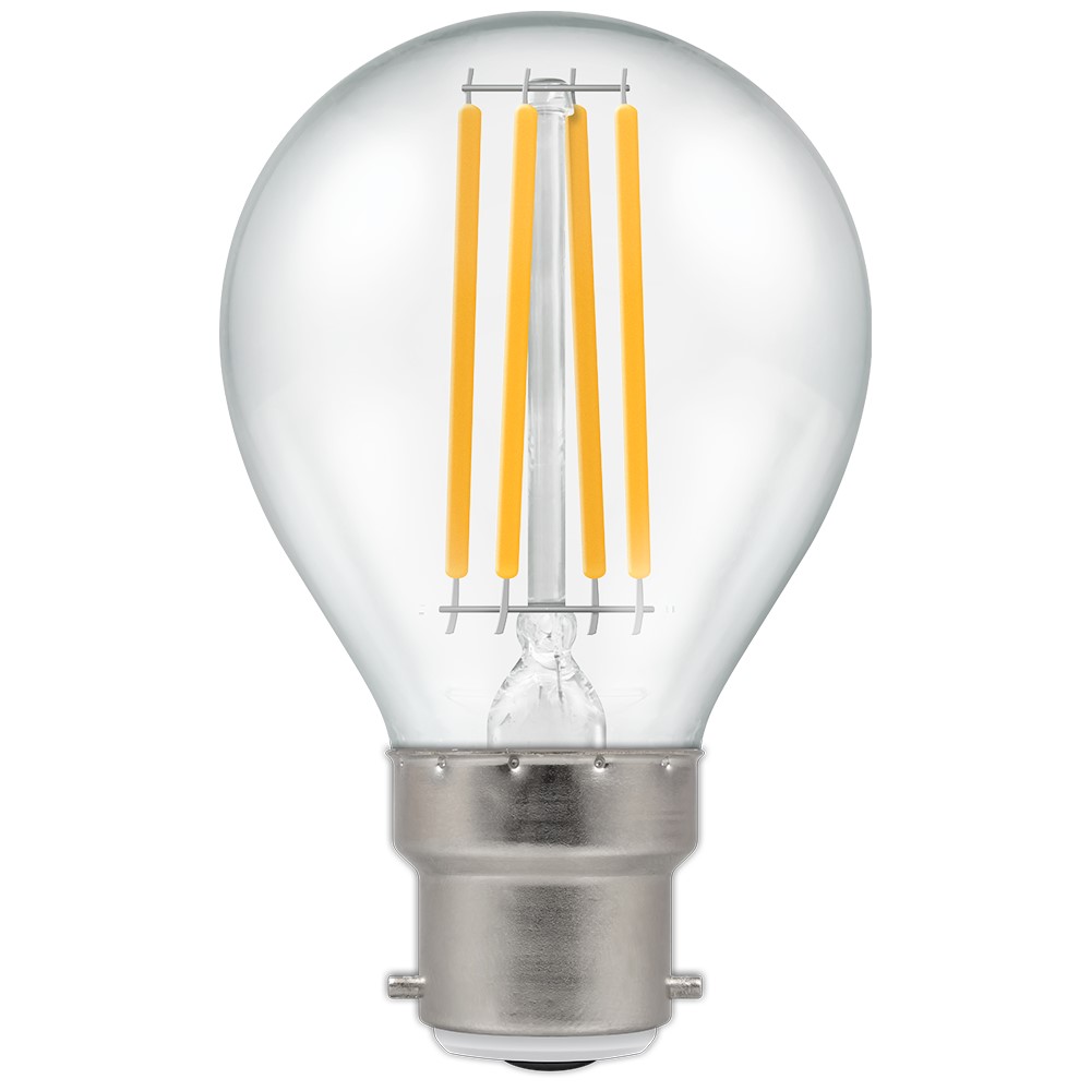 6.5W 806lm LED Fil Clear Golf BC Dim 27k CRO