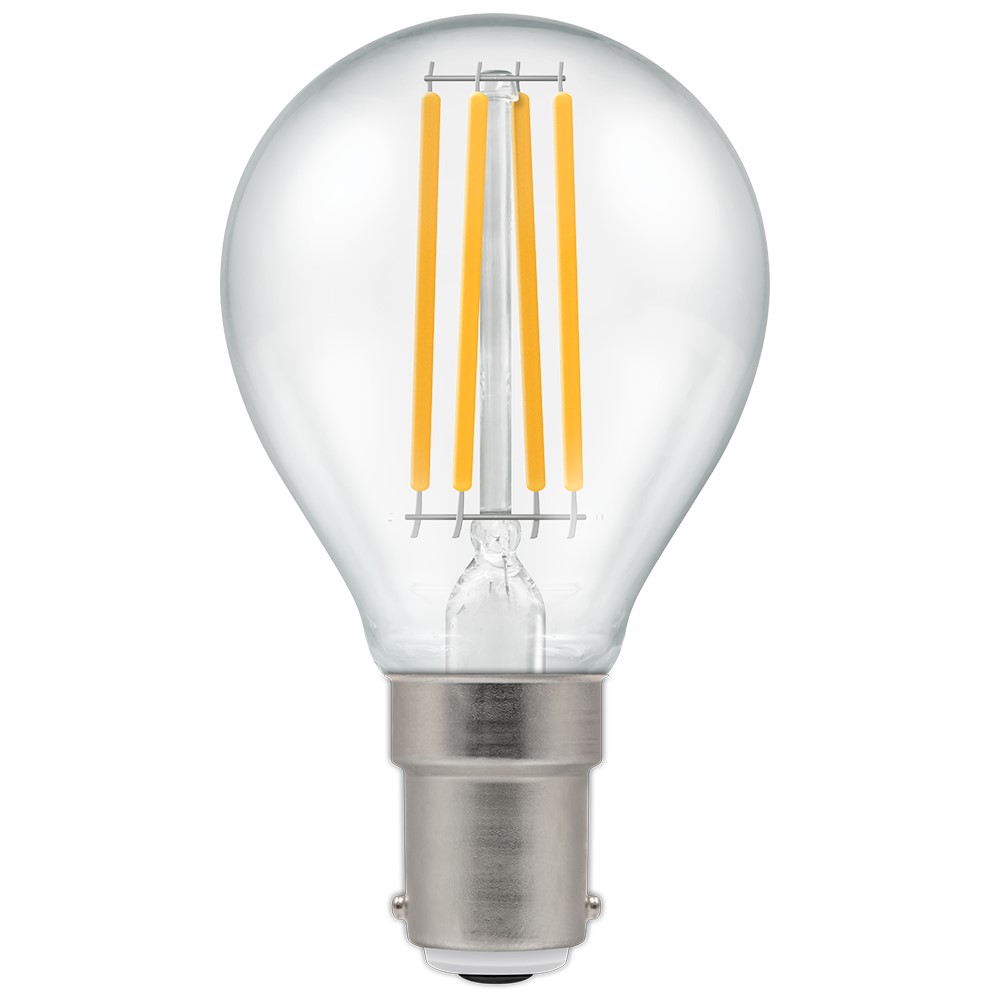 6.5W 806lm LED Fil Clear Golf SBC Dim 27k CRO