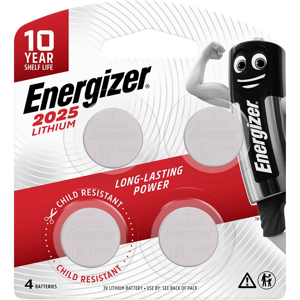 Battery CR2025 pk4 3V lithium ENERGIZER